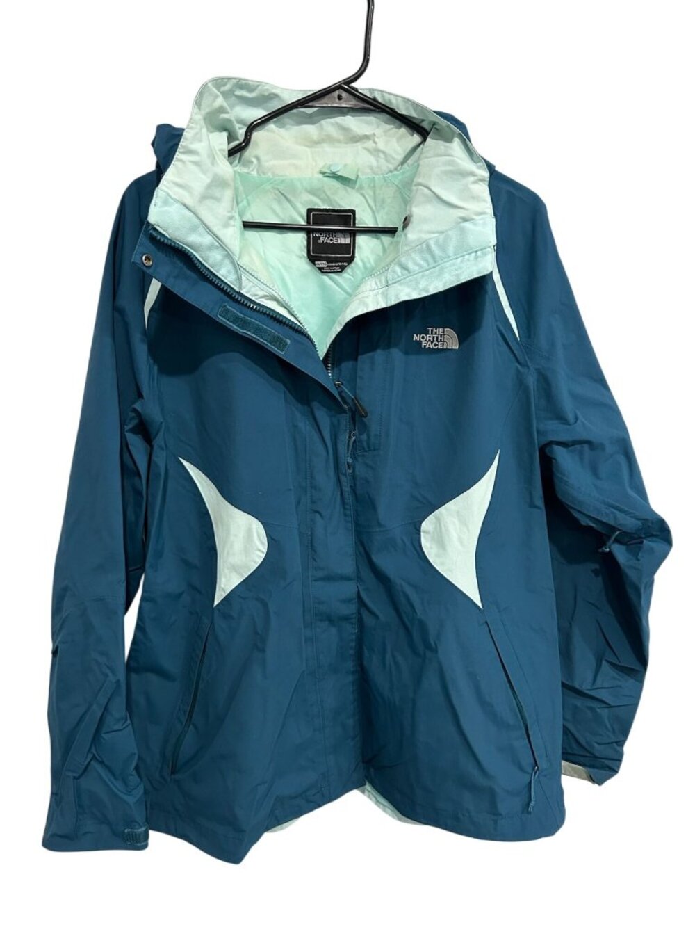 The North Face XXL Teal Light Aqua Waterproof Hooded Jacket Techwear Forestcore